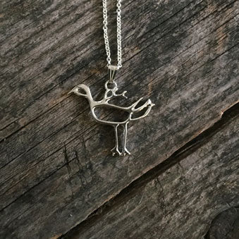 Halsband i silver Nåjdens fågel samisk design