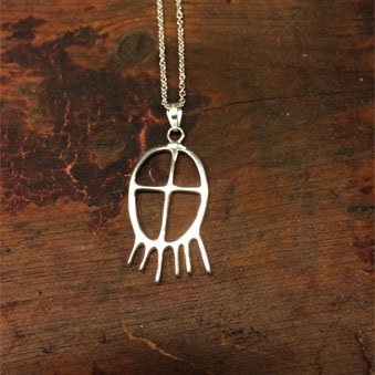 Halsband i silver Samiska trumman 36 mm