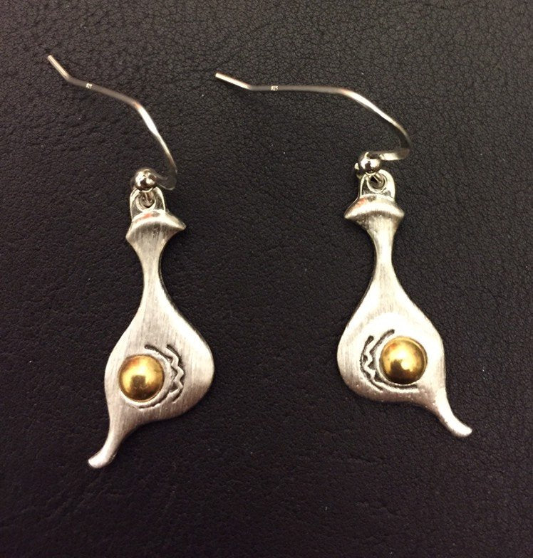 Örhänge Gyllene ripan i tenn i samisk design