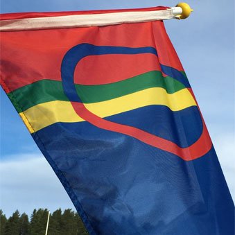 Samiska flaggan för fasad 50 cm